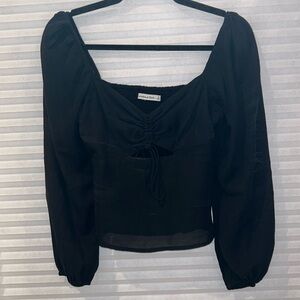 Long sleeve, fitted, black, cut out Abercrombie top